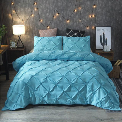 Chic Floral Patterned Duvet Cover Bedding Set in Elegant Solid Colors - Vogue Aura