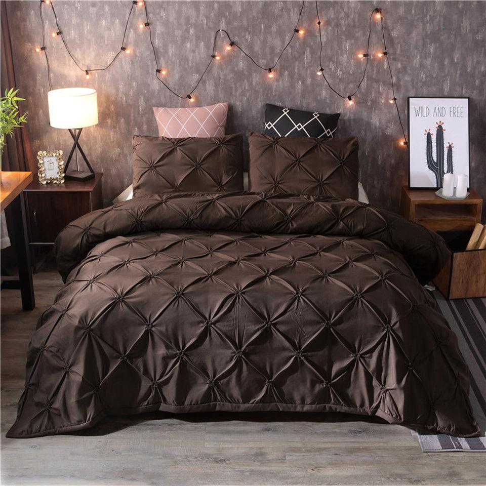 Chic Floral Patterned Duvet Cover Bedding Set in Elegant Solid Colors - Vogue Aura