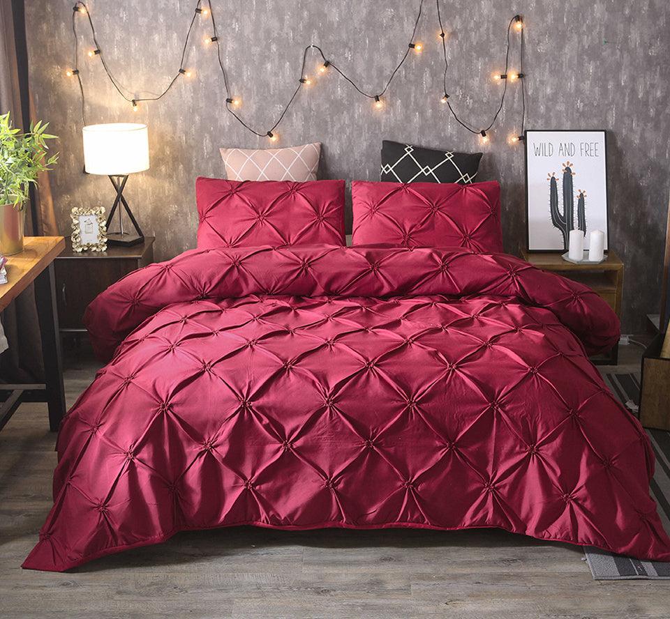 Chic Floral Patterned Duvet Cover Bedding Set in Elegant Solid Colors - Vogue Aura