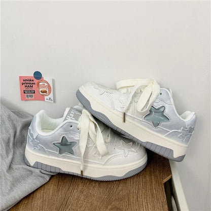 Chic Gradient Color Flat Sneakers for Women - Vogue Aura