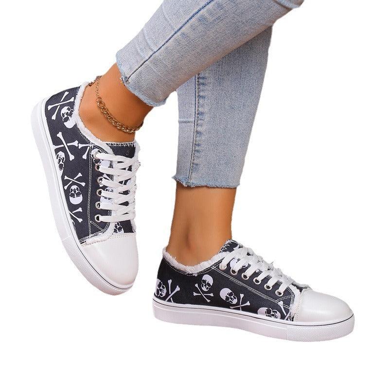 Chic Lace-Up Canvas Sneakers for Effortless Everyday Style - Vogue Aura