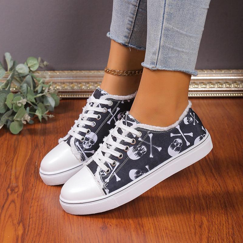 Chic Lace-Up Canvas Sneakers for Effortless Everyday Style - Vogue Aura