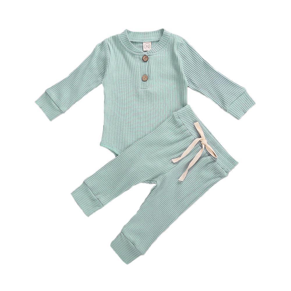 Chic Long Sleeve Cotton Bodysuit & Pants Set - Vogue Aura