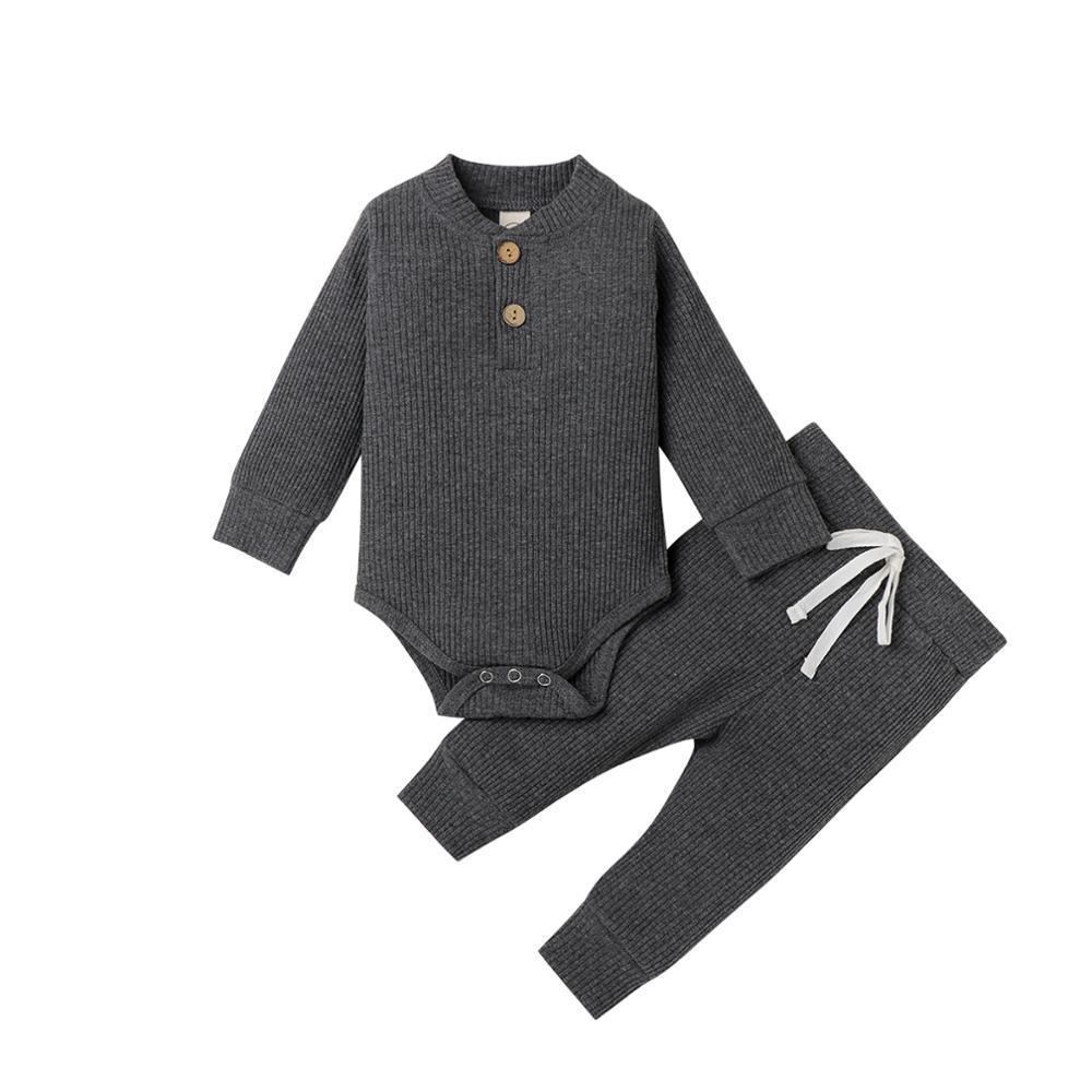 Chic Long Sleeve Cotton Bodysuit & Pants Set - Vogue Aura