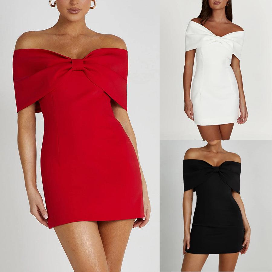 Stylish Off-Shoulder A-Line Dress for Effortless Elegance - Vogue Aura