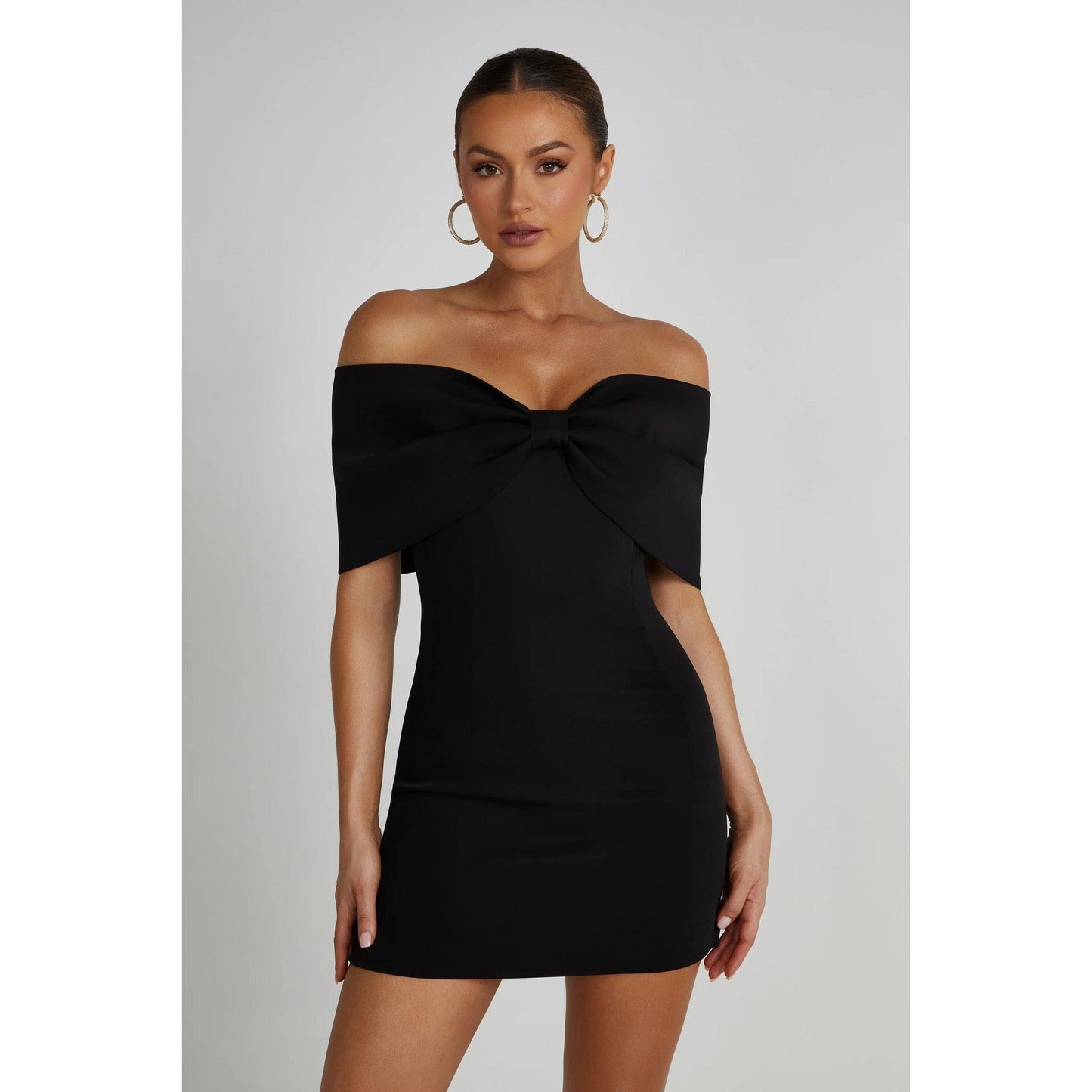 Stylish Off-Shoulder A-Line Dress for Effortless Elegance - Vogue Aura