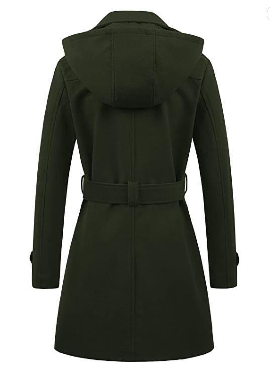 Chic Plus Size Woolen Hooded Coat for Modern Women - Vogue Aura