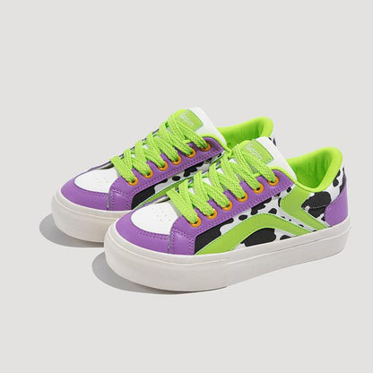 Chic Retro Colour-Block Low-Top Sneakers for Women - Vogue Aura