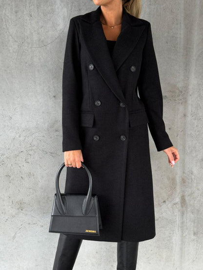 Chic Solid Color Woolen Overcoat for Women - Vogue Aura