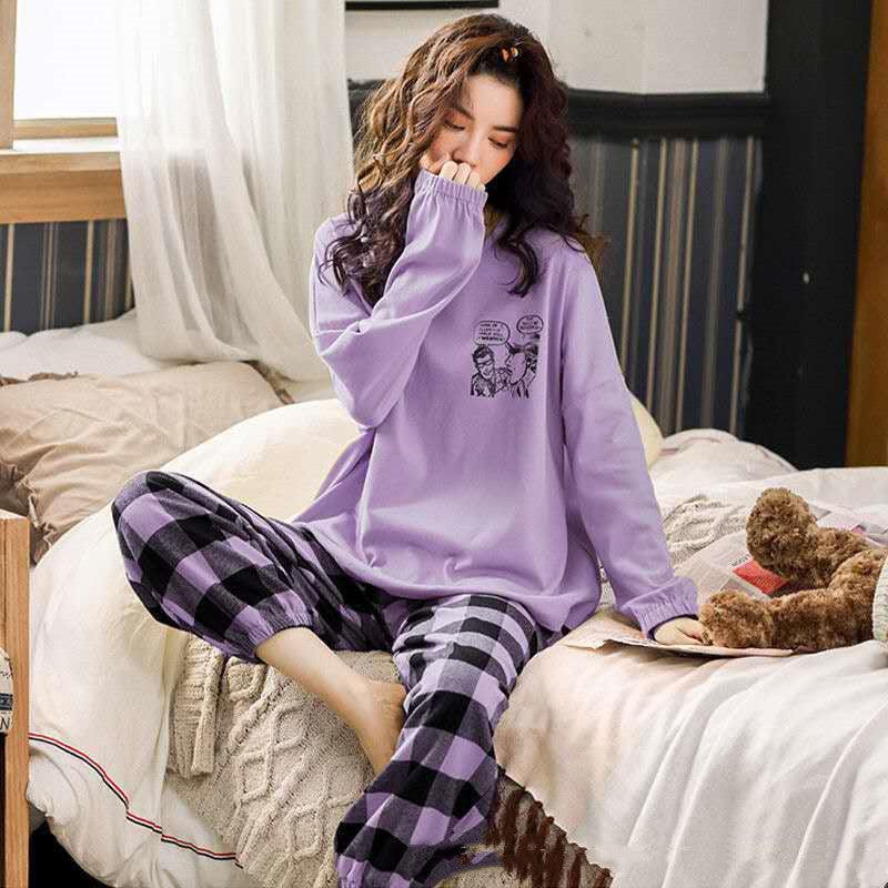 Chic Women's Long Sleeve Pajama Set for Spring and Autumn - Vogue Aura