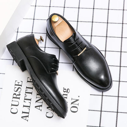 Classic Men's Leather Business Shoes - Elegant Round Toe Design - Vogue Aura