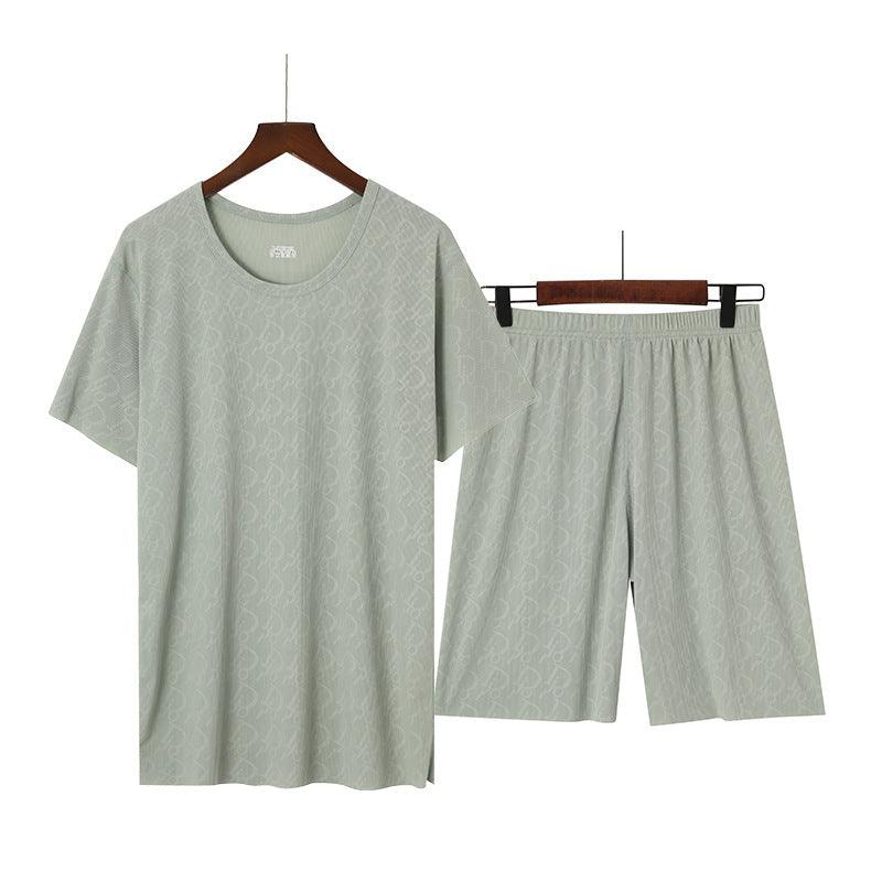 Cool Comfort Men's Ice Silk Summer Pajama Set - Vogue Aura