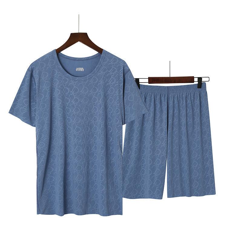 Cool Comfort Men's Ice Silk Summer Pajama Set - Vogue Aura