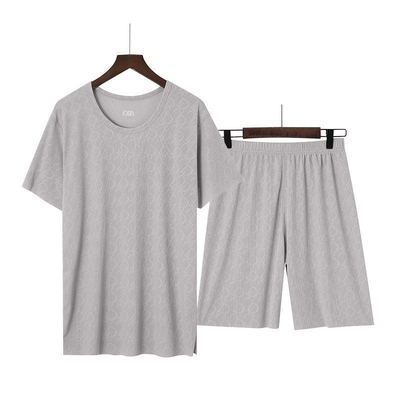 Cool Comfort Men's Ice Silk Summer Pajama Set - Vogue Aura