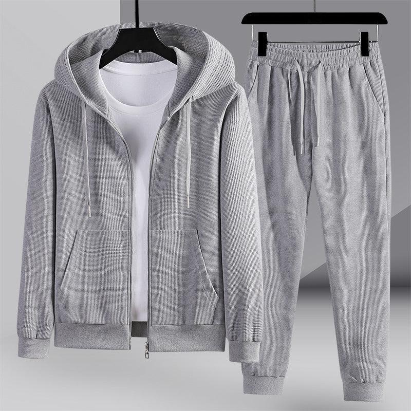 Couple's Cotton Hooded Waffle Sports Set - Vogue Aura