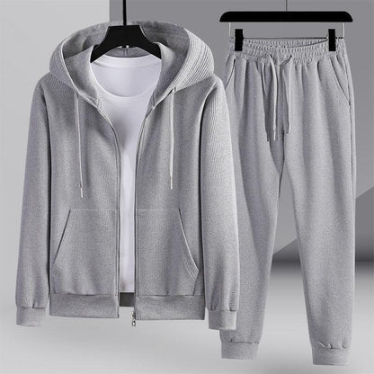 Couple's Cotton Hooded Waffle Sports Set - Vogue Aura