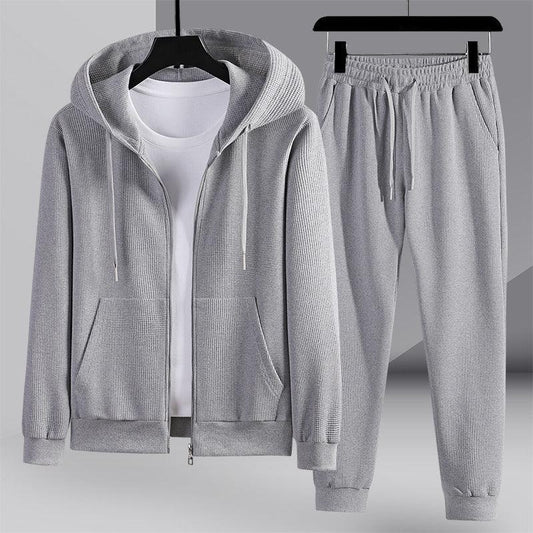 Couple's Cotton Hooded Sports Waffle Set - Vogue Aura