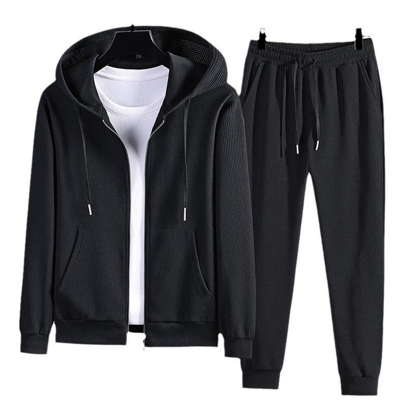 Couple's Cotton Hooded Waffle Sports Set - Vogue Aura