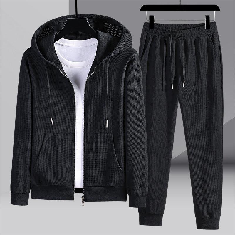 Couple's Cotton Hooded Waffle Sports Set - Vogue Aura