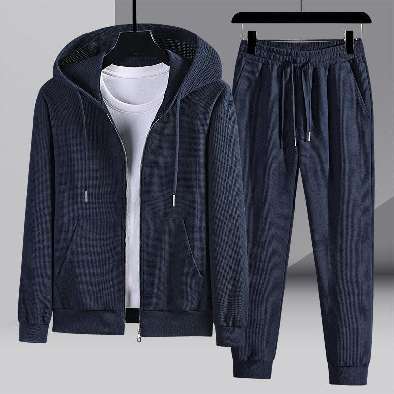 Couple's Cotton Hooded Waffle Sports Set - Vogue Aura