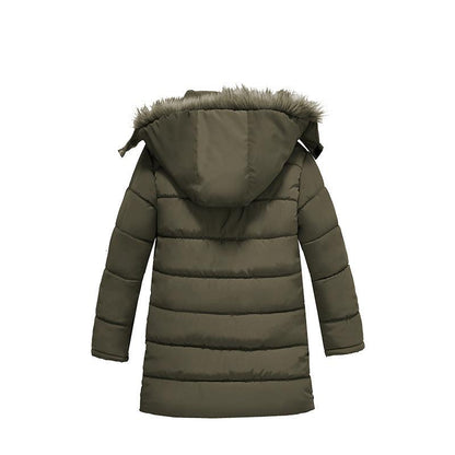 Cozy Boys' Fur-Collared Cotton Padded Jacket for Winter - Vogue Aura