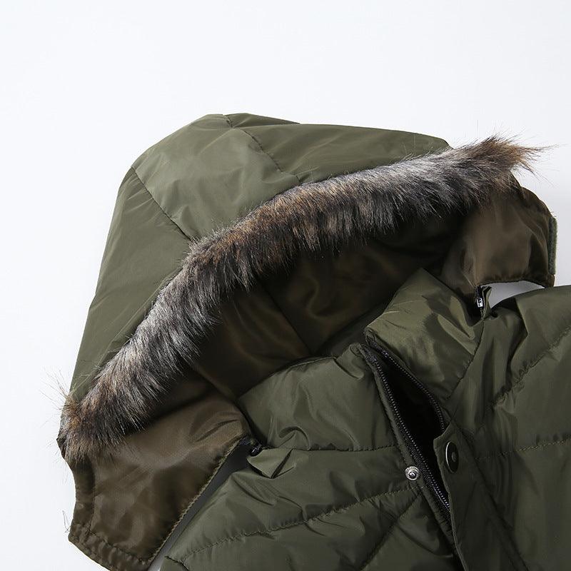 Cozy Boys' Fur-Collared Cotton Padded Jacket for Winter - Vogue Aura