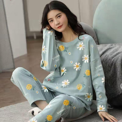 Charming Women’s Pajama Set in Playful Cartoon Print - Vogue Aura