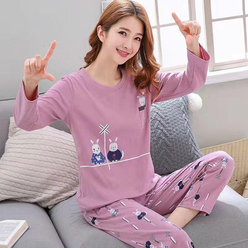 Charming Women’s Pajama Set in Playful Cartoon Print - Vogue Aura