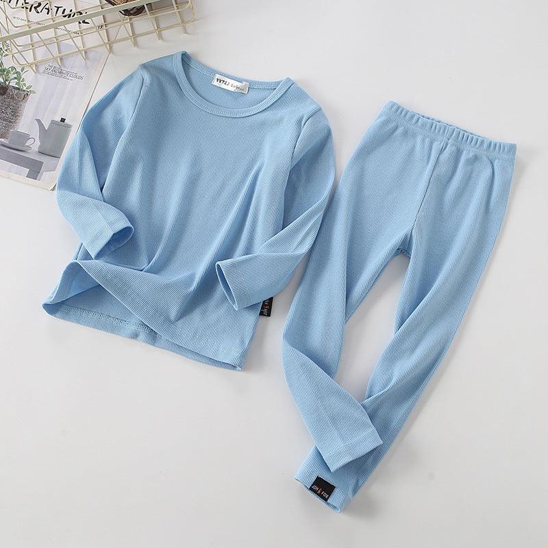 Cozy Cotton Long-Sleeved Pajama Set for Kids - Perfect for Autumn and Winter - Vogue Aura