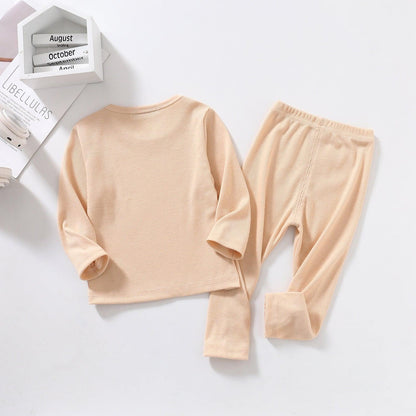 Cozy Cotton Long-Sleeved Pajama Set for Kids - Perfect for Autumn and Winter - Vogue Aura