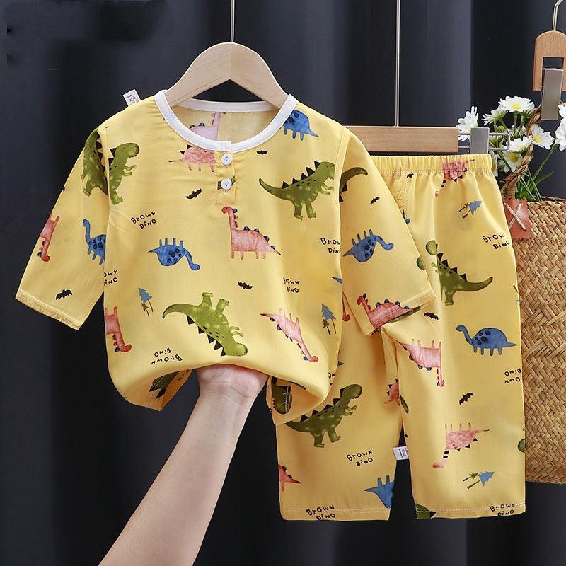 Cozy Cotton-Silk Cartoon Pajamas for Baby - Perfect for Summer Comfort - Vogue Aura