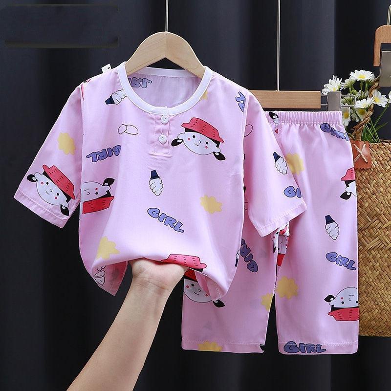 Cozy Cotton-Silk Cartoon Pajamas for Baby - Perfect for Summer Comfort - Vogue Aura