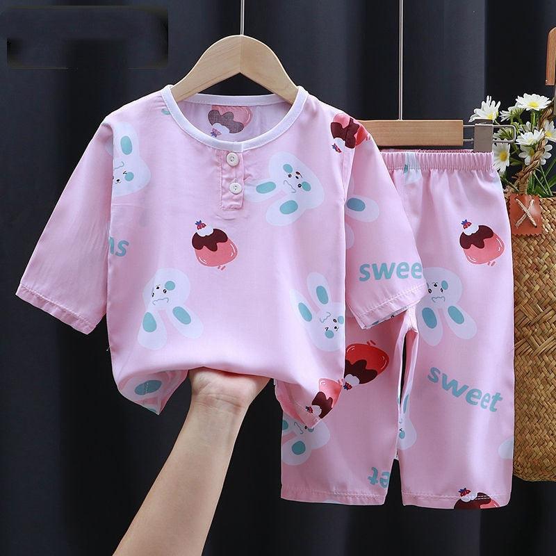 Cozy Cotton-Silk Cartoon Pajamas for Baby - Perfect for Summer Comfort - Vogue Aura