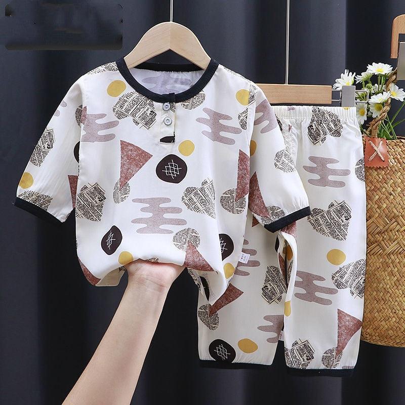 Cozy Cotton-Silk Cartoon Pajamas for Baby - Perfect for Summer Comfort - Vogue Aura