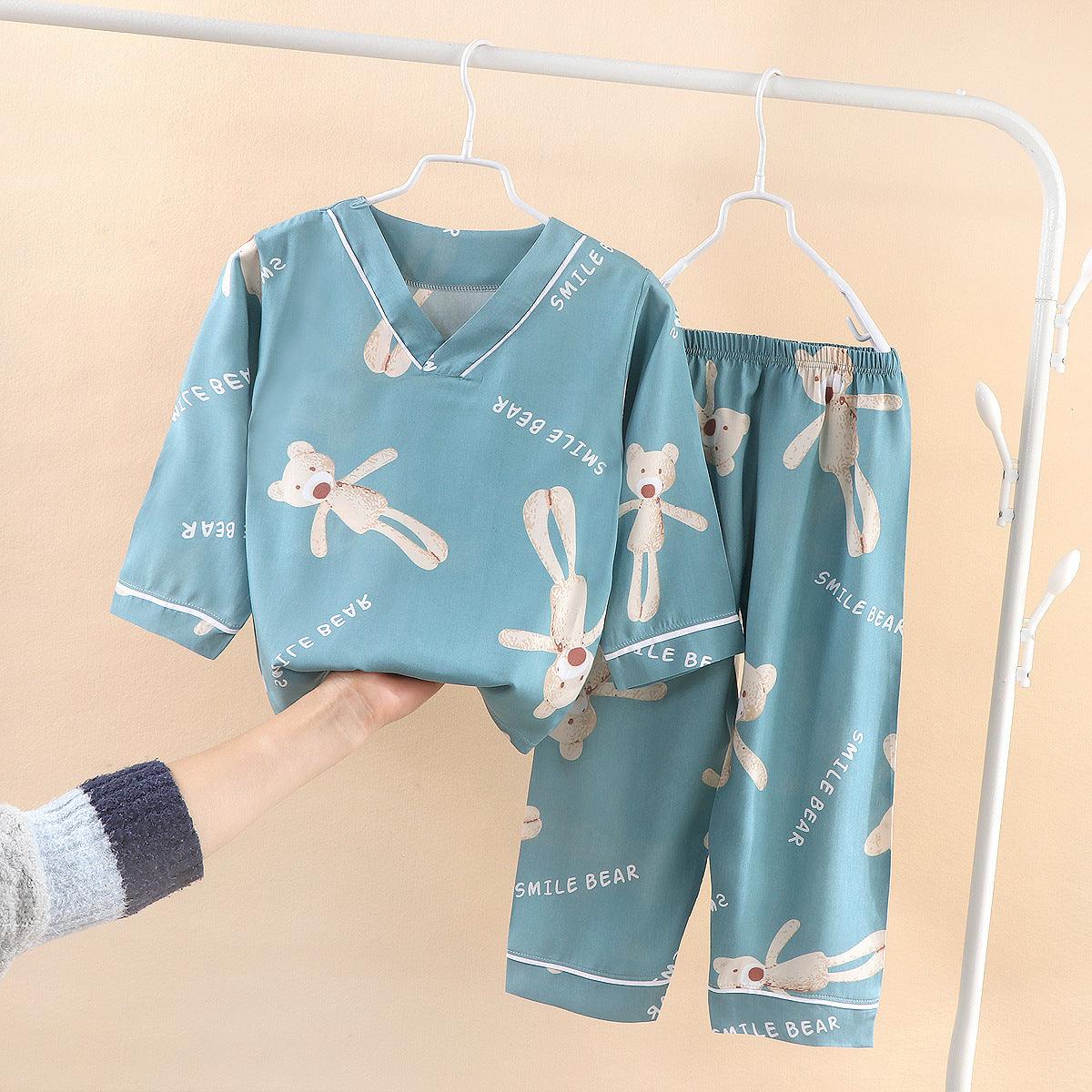 Cozy Cotton-Silk Summer Pajama Set for Kids - Vogue Aura