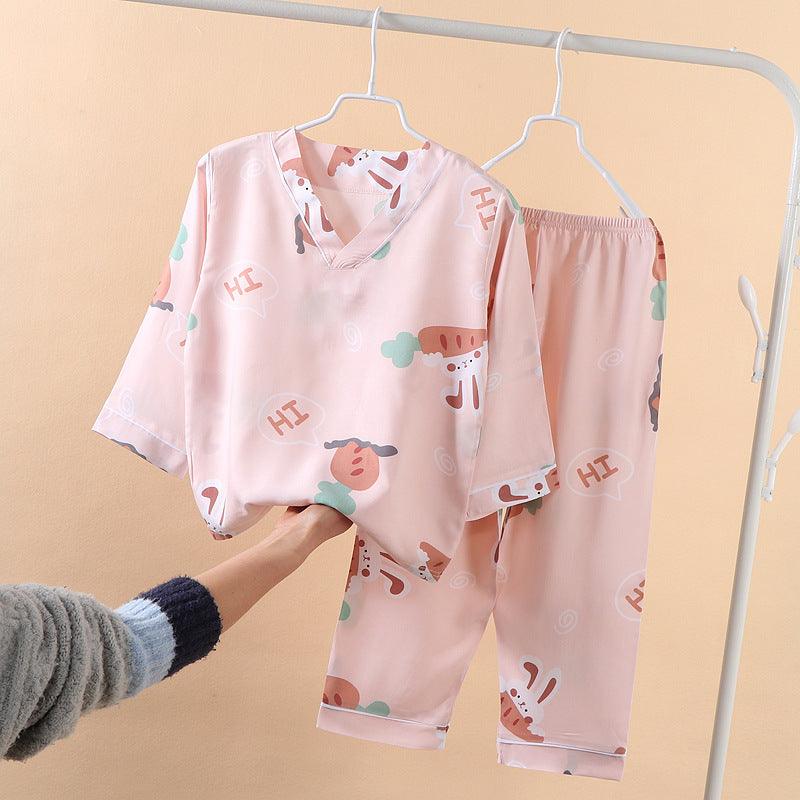 Cozy Cotton-Silk Summer Pajama Set for Kids - Vogue Aura