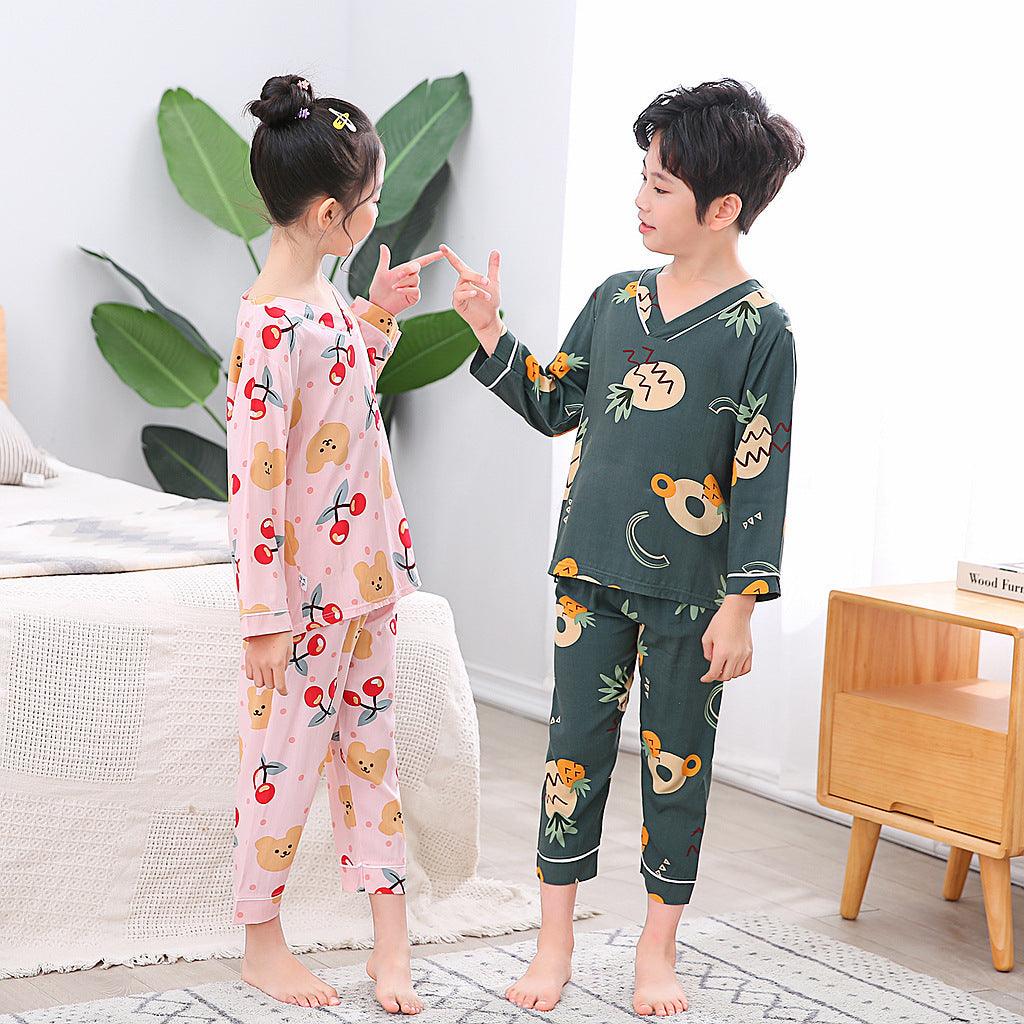 Cozy Cotton-Silk Summer Pajama Set for Kids - Vogue Aura