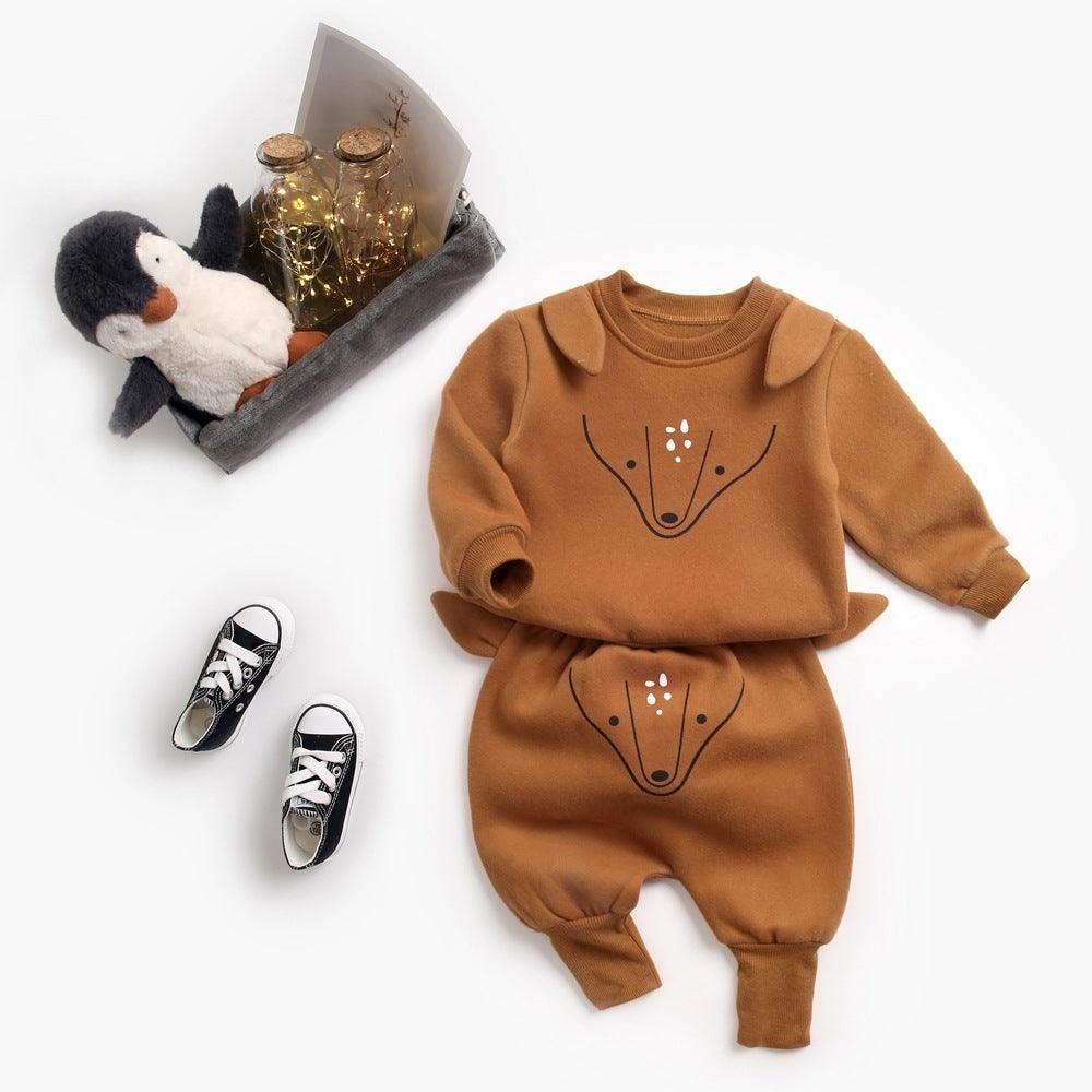 Cozy Cotton Velvet Baby Sweater Set - Vogue Aura