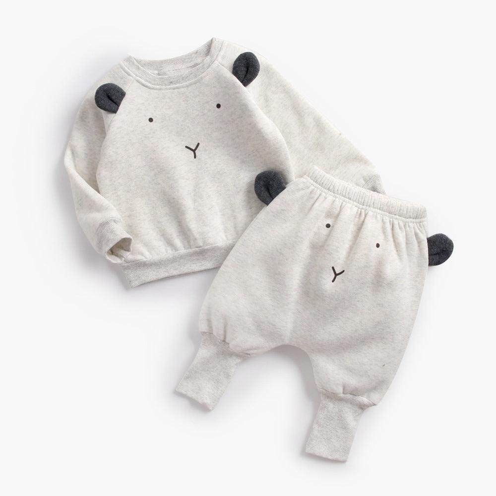 Cozy Cotton Velvet Baby Sweater Set - Vogue Aura