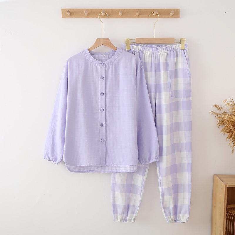 Cozy Couple's Premium Cotton Pajama Set for All Seasons - Vogue Aura