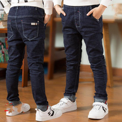 Cozy Denim Fleece Jeans for Boys - Vogue Aura