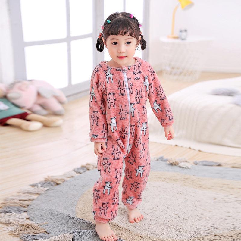 Cozy Flannel One-Piece Rompers for Kids - Perfect for Autumn and Winter - Vogue Aura