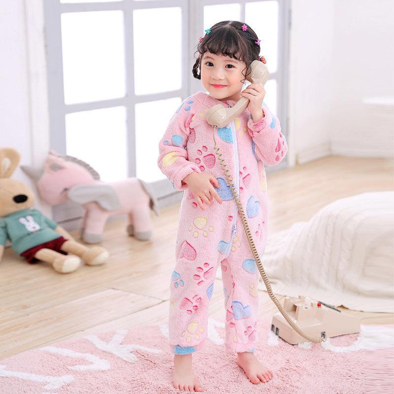 Cozy Flannel One-Piece Rompers for Kids - Perfect for Autumn and Winter - Vogue Aura