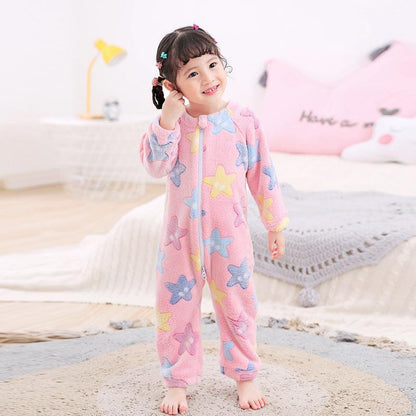 Cozy Flannel One-Piece Rompers for Kids - Perfect for Autumn and Winter - Vogue Aura