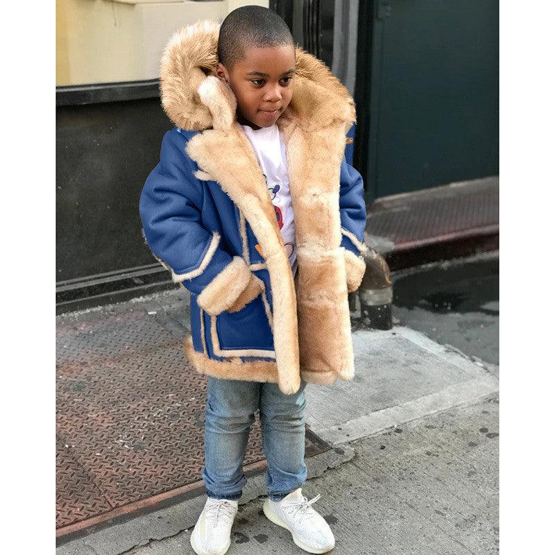 Cozy Hooded Fur-Lined Jacket for Boys - Vogue Aura