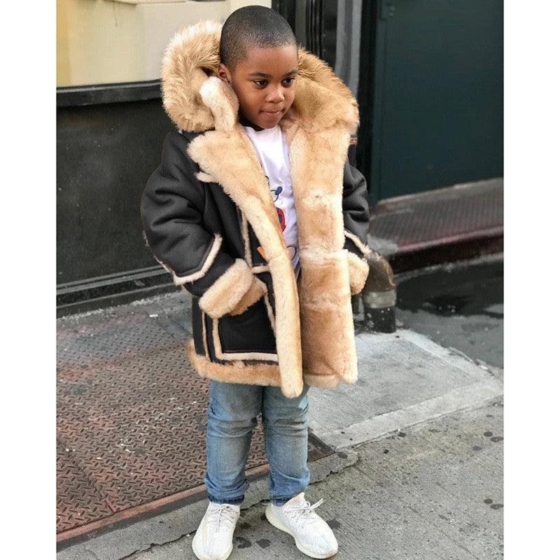 Cozy Hooded Fur-Lined Jacket for Boys - Vogue Aura