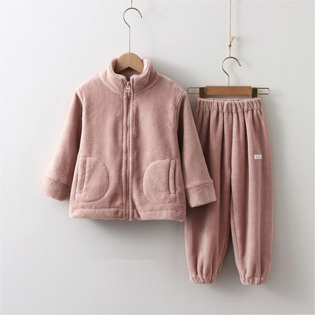 Cozy Kids Fleece Hoodie and Trouser Set for Girls - Vogue Aura