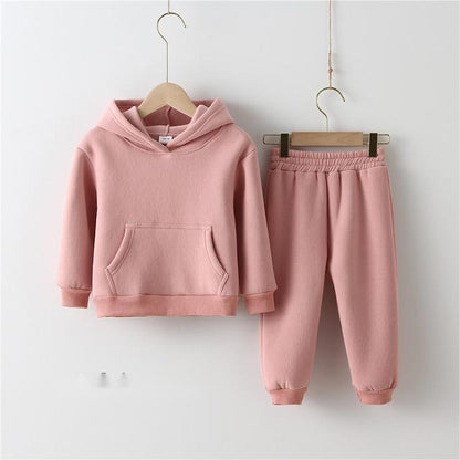 Cozy Kids Fleece Hoodie and Trouser Set for Girls - Vogue Aura