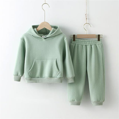 Cozy Kids Fleece Hoodie and Trouser Set for Girls - Vogue Aura