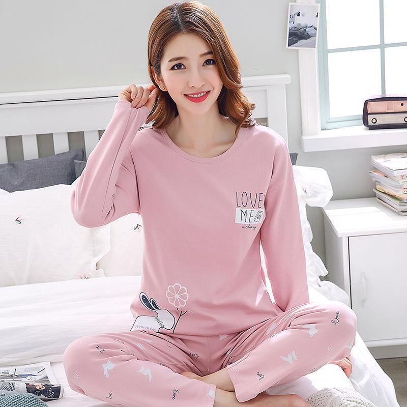 Cozy Long Sleeve Cotton Pajamas for Women's Relaxation - Vogue Aura